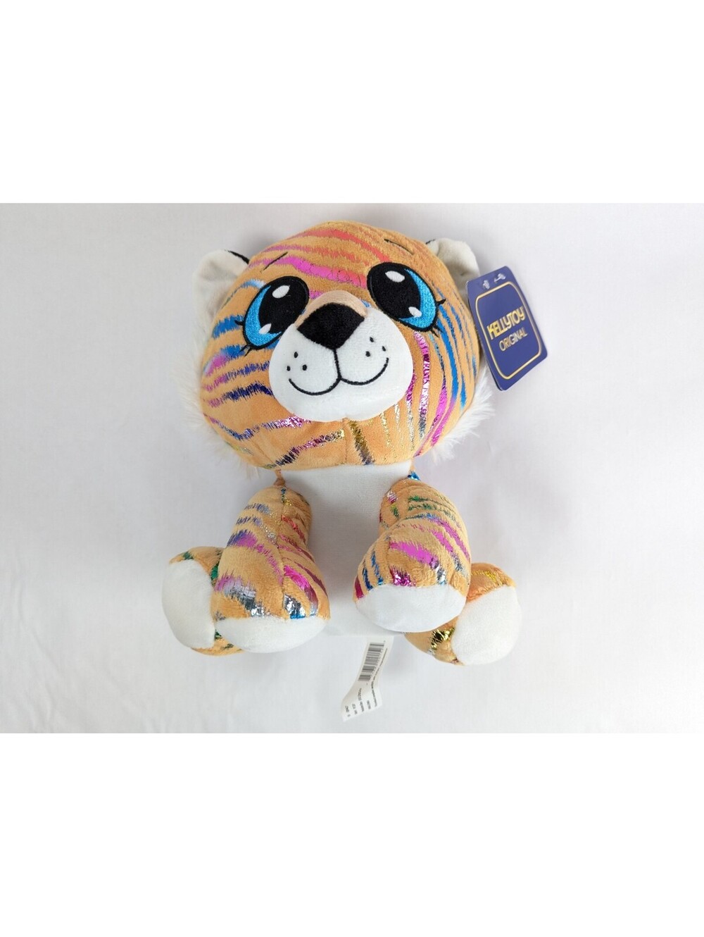 Kellytoy Original Plush Tiger 9" Tan Rainbow Metallic Stripes Blue Eyes 2020 Tag - Picture 3 of 10